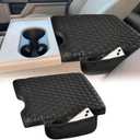 Center Console Cover Compatible with 2015-2025 Ford F150, 2017-2025 F250 F350 F450 with 40/20/40 Jump Seat, Leather Armrest Cover Middle Console Cover with Two Side Pockets (Jump Seat Only)