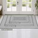 Bulijojo Linen Dirt Trapper Door Mat, 32"x48" Non Slip Entryway Mat Brown