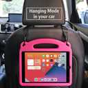 Kids Case for iPad 9th/8th/7th Gen (2021/2020/2019) 10.2 inch, iPad Air 3 10.5 inch, iPad Pro 10.5 inch (2017), Shock Proof Light Weight iPad 10.2''/10.5'' Case with Shoulder Strap (Rose)