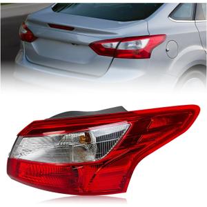 Right Tail Lights Assembly Fit for 2012 2013 2014 Ford Focus 4-Door Sedan,Taillamp Rear Brake Tail lamp Passenger Side Red Lens with Bulb Replace for FO2819151