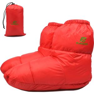 Down Booties Warm Socks for Men & Women - Ultralight Sleeping Sock for Camp, Backpacking - Soft & Cozy Camping Sleeping Bag Tent Down Slippers Foot Warmer, Large