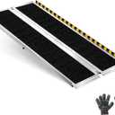 VEVOR 5FT Portable Wheelchair Ramp, Smooth Door Access No Blocking Design, 800 LBS Heavy Duty Non-Slip Threshold Ramp for Home Steps, Stairs, Doorways, Scooter, Curbs