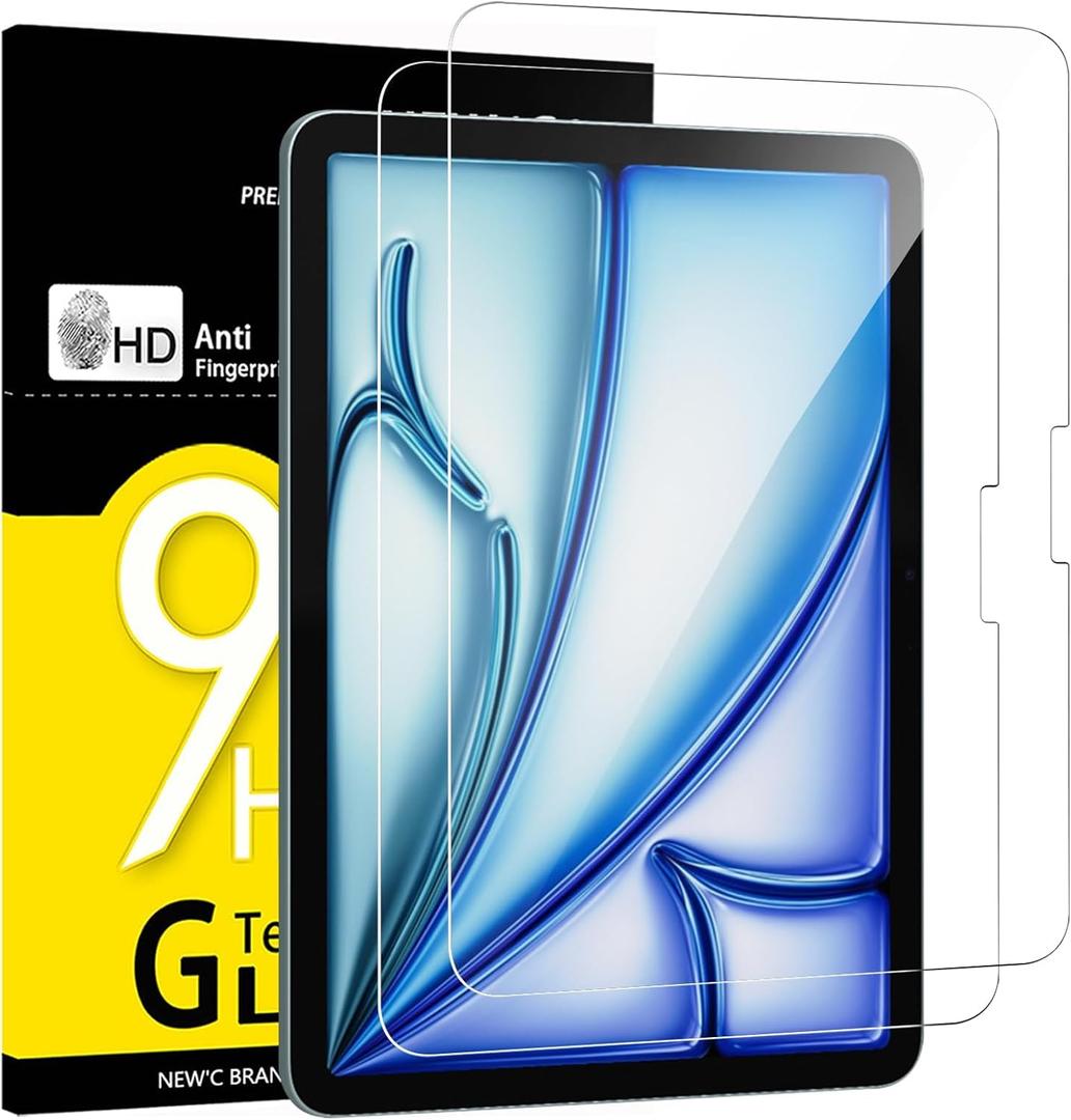 NEW'C 2 Pack Designed for iPad Air 2025 11 inches (M3), iPad Air 2024 11 inches (M2) Screen Protector Tempered Glass, Bubble Free, Ultra Resistant