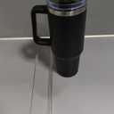 TaroKitc 40 oz Tumbler with Handle | Stainless Steel Insulated Travel Mug Iced Coffee Cup with Lids and Straw | Keeps Drinks Cold for 34 Hours | Dishwasher Safe, BPA Free | BLACK