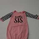AMAWMW Newborn Baby Girl Little Sister Sleeper Gown Stripe Long Sleeve Nightgown Pajamas Gifts Stuff Essential Outfit (0-6 Months)