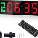 LUCORB Gym Timer - Large Digital Gym Clock Wall with Interval Time Progress Bar, Countdown/Up Stopwatch, Remote Control for Home Gym Garage Boxing Crossfit (Black+red)