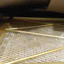 3-Panel Fireplace Screen with Double Doors, 50" x 32", Gold