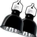 Reptile Light Fixture 2 Pack 5.5 Inch Deep Dome Lamp Fixture,Optical Reflection Reptile Basking Heat Bulb Lampshade for Bearded Dragon, Turtle, Snake and Lizard Terrarium