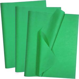 100 Sheets Green Tissue Paper - Artdly 14 x 20 Inches Recyclable Green Wrapping Paper Bulk for Weddings Birthday DIY Project Wrapping Crafts Decor