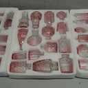 Glass Bud Vase Set of 60 - Small Vases for Flowers in Bulk - Assorted Vintage Crystal Vases for Flowers, Table Centerpieces (Pink, 60 Pcs)