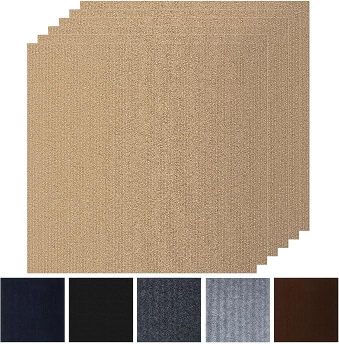 Peel and Stick Carpet Squares 24" x 24", Self Adhesive Non-Slip Carpet Tiles, Peel and Stick Soft Padded Carpet Tiles for Kitchen Bedrooms Indoor Outdoor(20 Tiles/80 sq ft)