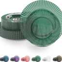 Exquisite 40 Piece Plastic Disposable Plates Set For 20 Guests I 20 X 9 Inch & 20 X 11 Inch Disposable Plastic Plates | Color: Green| Great for Weddings Parties And Formal Occasions (Emerald)