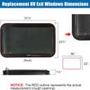 2 Pack RV Exit Window, 36" W x 22" H Tinted RV Window with Net Screen and Trim Ring, Suitable for 1-1/2" or 2" Walls, DOT Approved