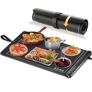 Food Warming Mat, Upgraded Graphene Full Surface Heating Foldable Heater Food Pad, Compact Silicone Materials, 6 Heat Settings, Multifunctional Food Warmers for Parties Buffet, Daily Life Use (1)