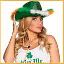 St. Patrick's Day Shamrock Green Decorative Hat, Irish Frayed Cowboy Hat, Suitable for Cosplay Parties, Gatherings, Holidays, and Birthday Gifts