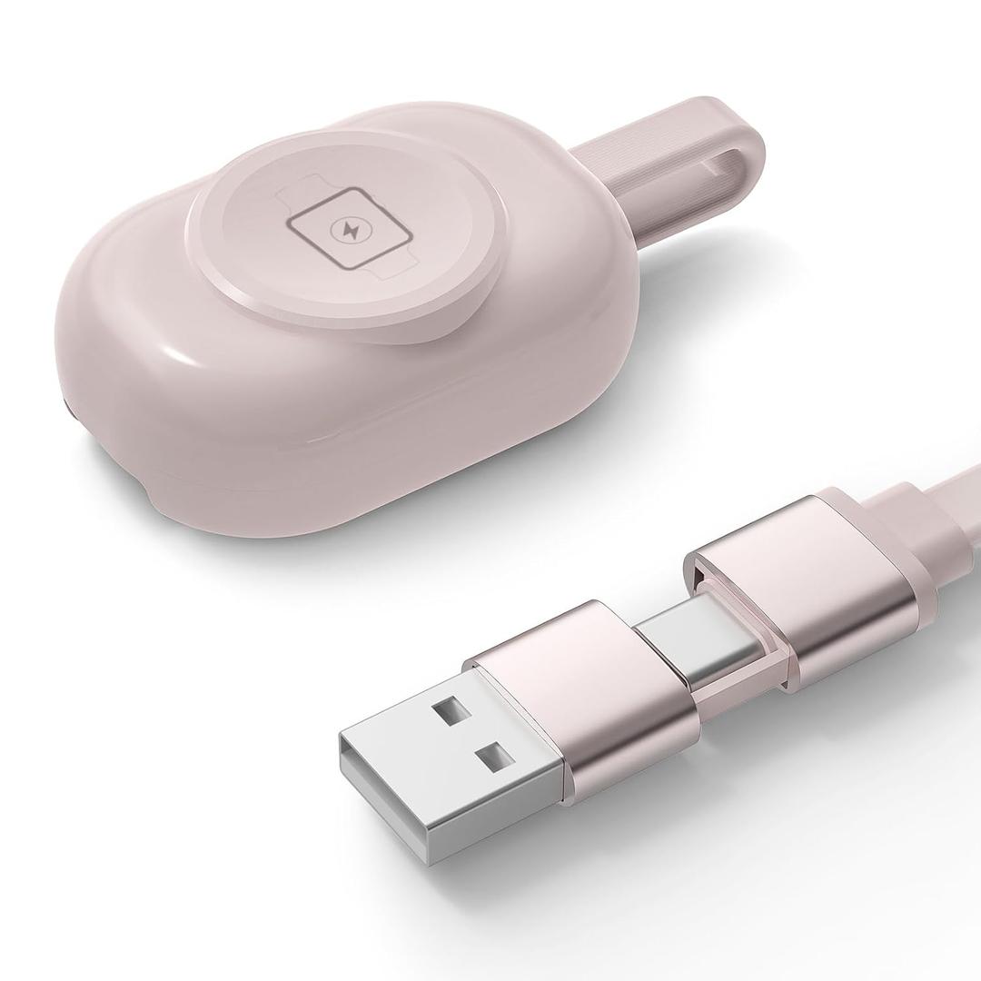 Charger for Apple Watch - Magnetic Fast Charger with USB-C & USB A, Portable 2 in 1 Charging Cable Compatible with Apple Watch Series 10/9/8/7/SE/Ultra