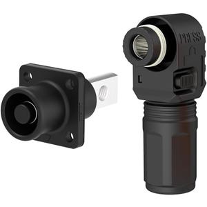 1 Set Battery Energy Storage Connector, 150A 35mm High Current Connectors Quick Plug Terminal Black Right Angle Plug and Socket IP67 Waterproof Power Adapter (150A, Black)