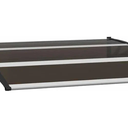 vidaXL 47.2 x 29.5 Polycarbonate and Aluminum Door Canopy in Black