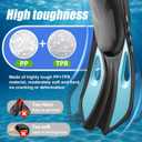 Snorkel Fins, Swim Fins Travel Size Short Adjustable for Snorkeling Diving Adult Men Women Open Heel Swimming Flippers, Size: L/XL (US Men 8.5-11.5 / Women 9.5-12.5)