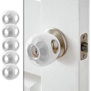 Driddle Door Knob Safety Cover for Kids - 5 Pack - Baby Proof Door Knob Covers - Door Locks for Kids Safety Child Proof - White