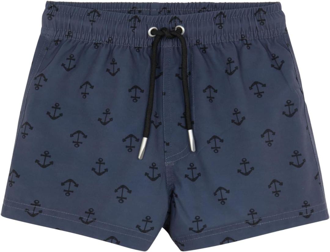 Gottex Boys Kids 2 Match Drawstring Swim Shorts Swimwear Chlorine Fade Resistant and Built-in 50+ UPF Uv Protection (Black /Multi)