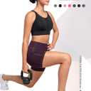 Yvette Biker Shorts with Pockets for Women 3" / 4" / 6" / 8" Tummy Control High Waist Running Workout Gym Yoga Shorts (X-Small, Purple)