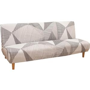 Cornasee Stretch Geometric Futon Cover Slipcovers Full Size,Fully Folding Armless Sofa Bed & Couch Protector,Machine Washable (O)