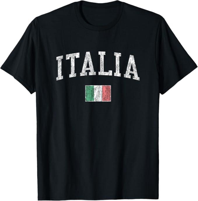 Italy TShirt Vintage Italia Sports Design Italian Flag Tee TShirt. XL Size