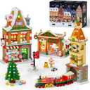 2025 Advent Calendar Christmas Mini Building Set with Light, 24 Days Countdown City Main Street Building Block Kit with Xmas Tree, Holiday Gift Building Toys for Adults Kids Boys Girls Ages 8+
