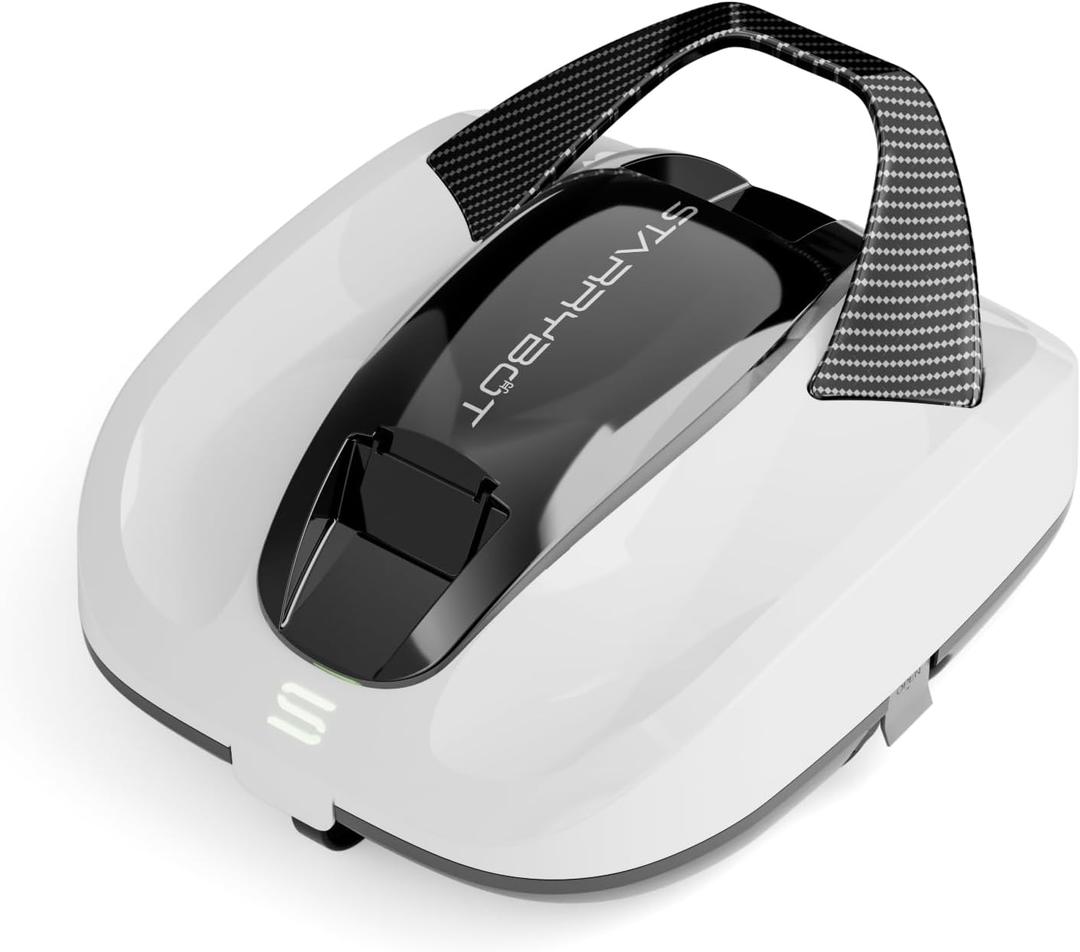 Cordless Robotic Pool Cleaner, Portable Swimming Robotic Pool Vacuum with Self-Parking Technology for Above-Ground Pools,150Mins Runtime,Pool up to 900 Sq.Ft (gray, black)