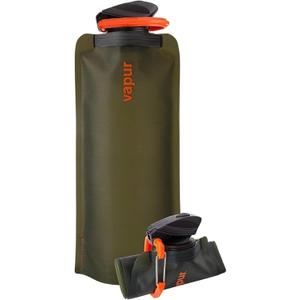 Vapur Collapsible Water Bottle with Carabiner - 23oz (0.7L), Olive - Flexible and Lightweight Water Bottle for Travel, Concert, Hiking, and Outdoor Adventures - BPA-Free, Dishwasher-Safe, Freezable