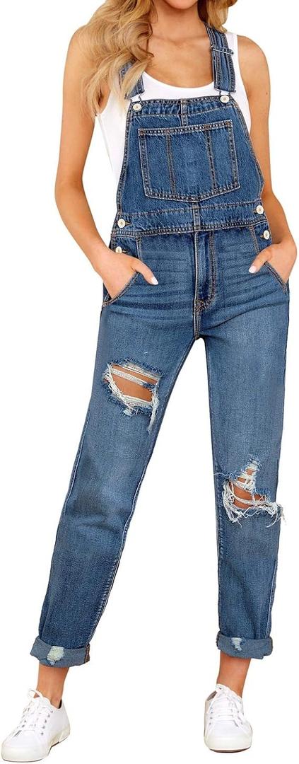 Women's Casual Jean Overalls Size L