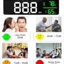 Decibel Meter Wall Hanging Sound Level Meter 11 inch Large LED Display Noise Temperature Humidity Meter with Alarm Icons Indicator Wide Applications for Classroom, Studio, Home, Factory