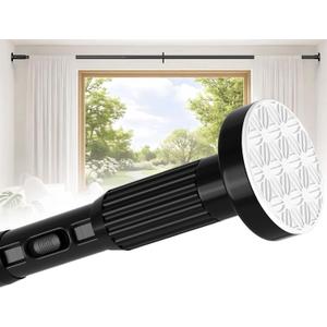 Tension Curtain Rod 40-126 In Heavy Duty-Black Extra Long Curtain Rod No Drilling For Window, Adjustable Tension Rod Diameter 1.26in Outdoor Curtain Rods For Patio One-Pull Lock