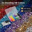 9000Pcs Rhinestones for Bedazzling, 5mm Bedazzler Kit with Flatback Rhinestones for Clothes Crafting Crafts Nails Clothing, Flat Back Resin Rainbow Colorful Colored Crystal with B 7000 Glue Clear