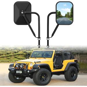 Door Off Mirror Compatible with Jeep Wrangler JK JL & Unlimited, Wider View Easy-Install Door Hinge Side Mirrors for Wrangler JK JL Unlimited