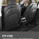 BASENOR 2026 Tesla Model Y(Juniper)/3/S/X Leather Seat Back Kick Protector, Backseat Mats for Kids - Extra Organizer Pocket, Waterproof Scratchproof Resistant Protection Black (Set of 2)
