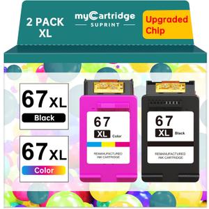 67XL HP Printer Ink for HP Ink 67 Replacement for HP 67 Ink Cartridges Black/Color Combo Pack HP67 DeskJet 2755e 2855e 2700 2800e 2700e 4255e 4155e Envy 6055e 6000 6455e 6400 Printer Ink HP 67 XL