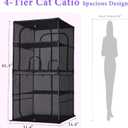 Catio Outdoor Cat Enclosure Window 61.4" H Large Cat Cage with Perches 4 Tiers Cat Patio Playpen Kitten Kennel for Multiple Indoor Cats