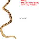Clobeau 78 Inch Brown Snake Stuffed Animal, Lifelike Plush Snake Toy, Soft Stuffed Snakes Plush for Valentines Halloween Birthday Present Party Prank Prop, Stuff Reptile Animal Snakes Toys for Kids
