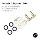 520 Motorcycle Chain 110 Links O-Ring with Connecting Master Link and Chain Breaker Heavy Duty Drive Chain for Motorcycle Bicycle Go Kart Mini Trail Bike