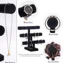 3 Tier Bracelet Holder,Bracelet Display Stand,Black Velvet Jewelry Organizer Displays for Necklace Scrunchies Watches Hair Ties.