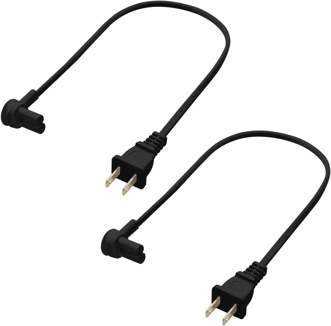 2-Pack - Extra Short Power Cord Compatible with Sonos Era 100 and Era 300 Speakers (Black - 19.5 Inches)