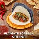 4-in-1 Tortilla Sealer Press, Tortilla Crimper Maker for 4, 6, 8, 10 Wraps, Detachable Shark Tooth Design, BPA-Free, Dishwasher Safe, Suitable for Making Sealed Quesadilla, Taco, Burrito, Dumpling