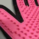 DELOMO Pet Grooming Gloves, Upgrade Version with Enhanced 255 Silicone Grooming Tips, Hair Remover Mittens for Dogs & Cats, Bath Brush, 1 Pair (Pink)