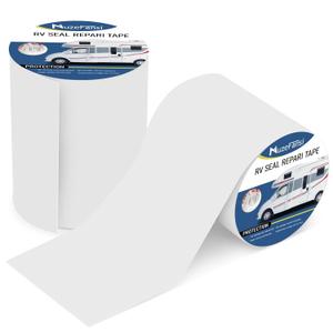 RV Roof Tape 6 Inch X 50 Feet 2Pack, UV & Weatherproof White RV Sealant Roofing Tape,Waterproof RV Flex Seal Tape for Camper Trailer Truck Stop Roof Window Boat Sealing Leak Repair