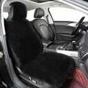 Natural Fur Sheepskin Universal car seat Covers for seat Cushion Auto Accessories, (Inky Black, Universal Fit)