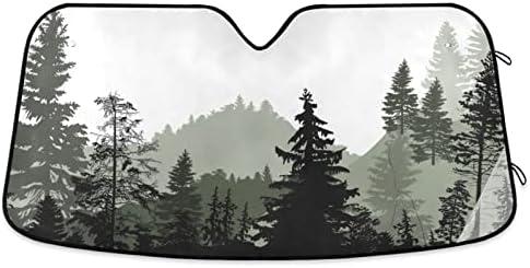 Mountain Windshield Sun Shade - Foldable Sun Shield for Car Windshield - 55" x 27.6"