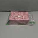 4-Pack Small Pastel Plastic Storage Baskets, Collapsible Crates for Organizing, Space-Saving Mini Bins for Classroom, Kitchen, Office, Bedroom (Pink, 9.8" x 6.5" x 3.8"Medium)