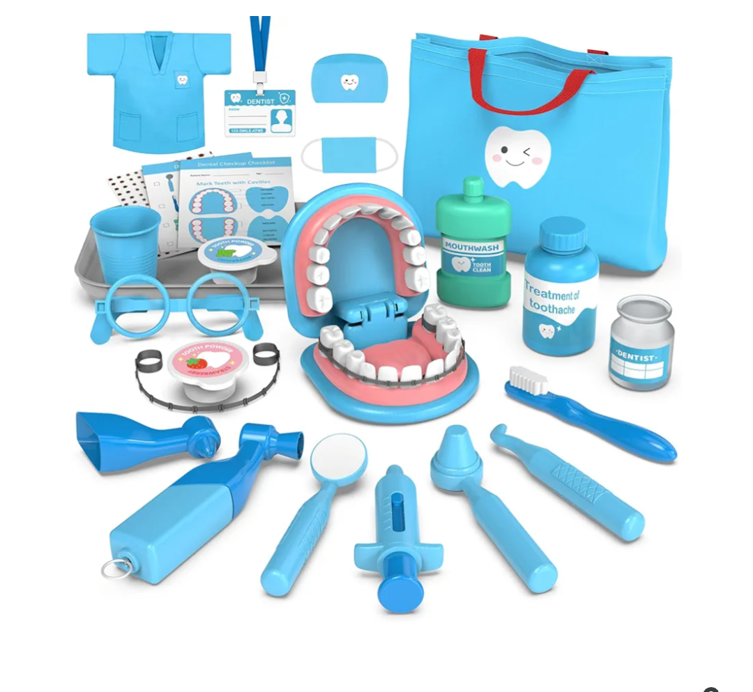 Dentist Play Set for Toddlers 3-5 - Doctor Kit Toy Gifts for 3 4 Year Old Girls, Pretend Play Montessori Toys Teeth and Dental Playset Medical Kits for Boys Kids 2-4 5 6 7 8